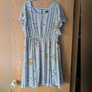 Torrid Gray And Floral Midi Dress | 2